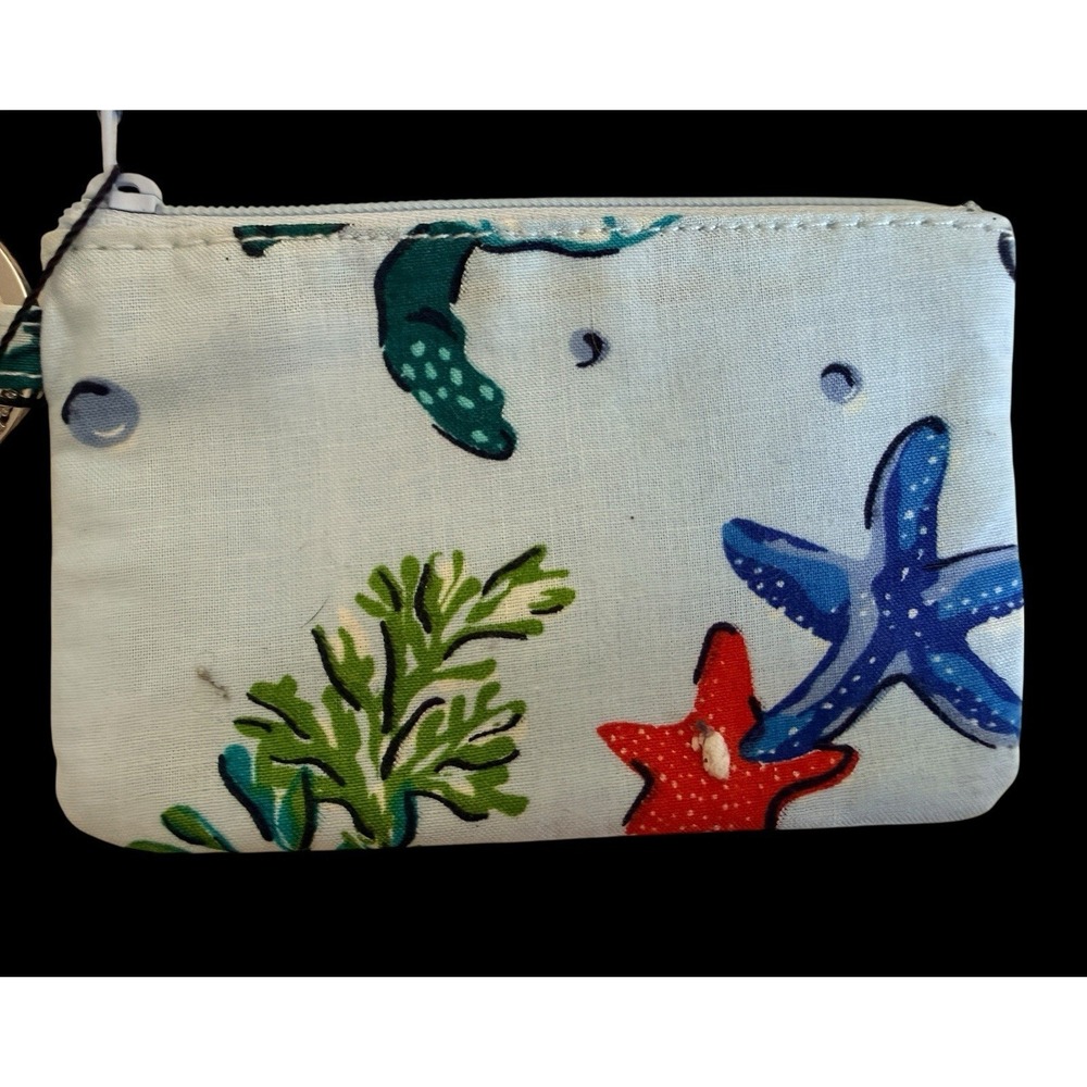 VERA BRADLEY Zip Campus Double Id - Anchors Aweigh Seashells - Key Chain - NWT - Picture 3 of 3